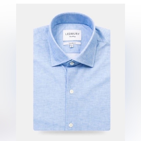 Ledbury Fine Shirting Classic Fit Long Sleeve Button Down Shirt - Picture 1 of 6